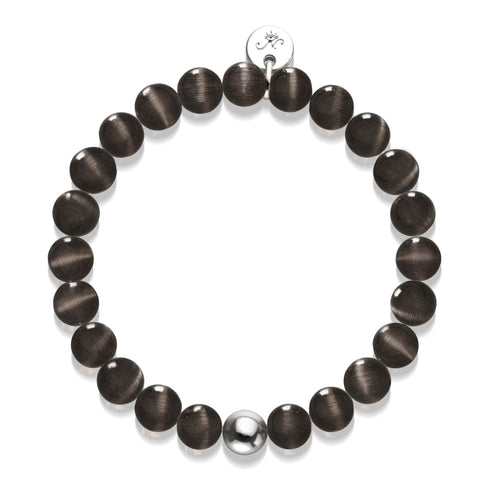 Charbon | Argent sterling .925 | Bracelet en verre du Cheshire